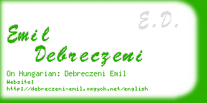 emil debreczeni business card